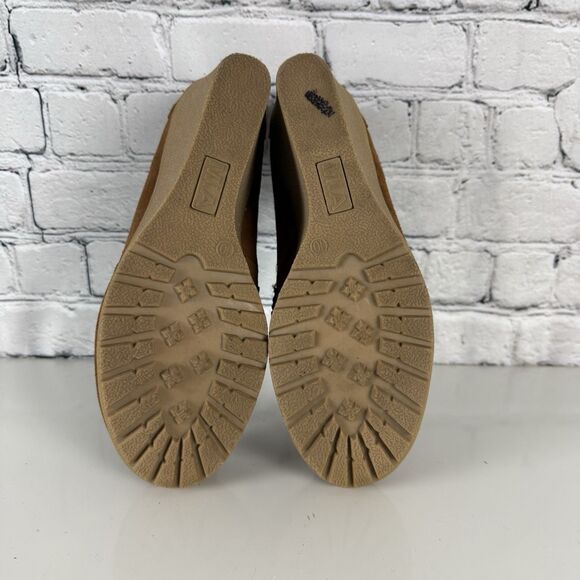 Mia Brigitta Wedge Heel Pump Suede Leather Tasseled Loafers Brown Women 10 Shoes - Picture 15 of 15